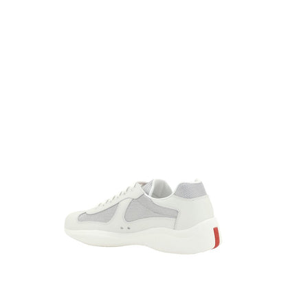 Prada Sneaker aus weißem Kalbsleder, Modell Bos Taurus, niedriger Schaft.