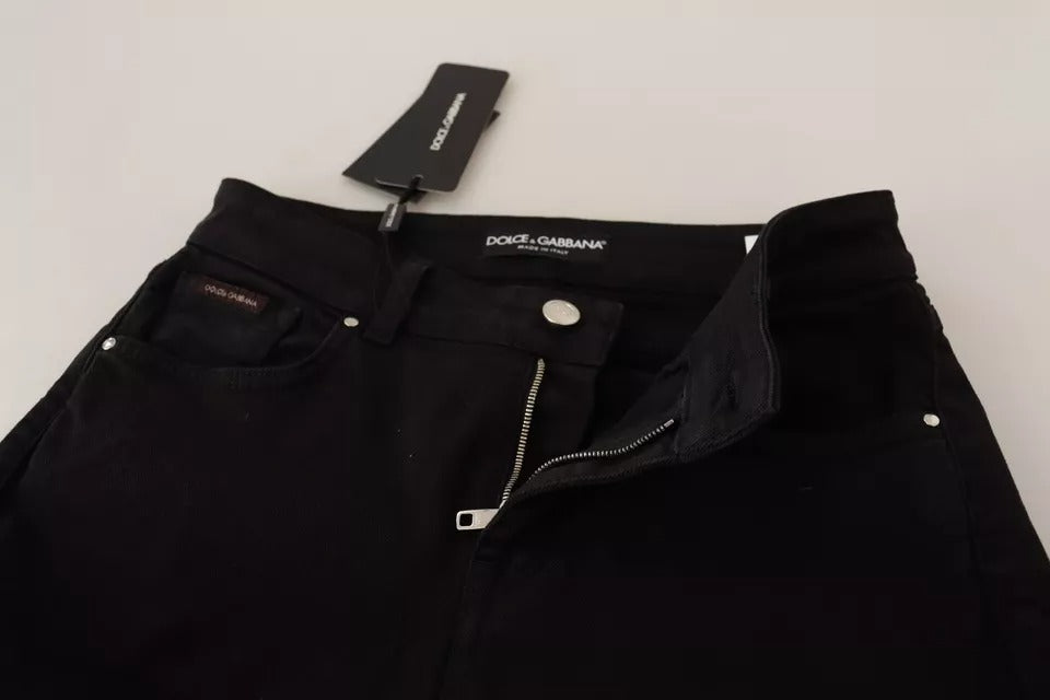 Dolce &amp; Gabbana – Schwarze Skinny-Jeans aus Baumwollstretch