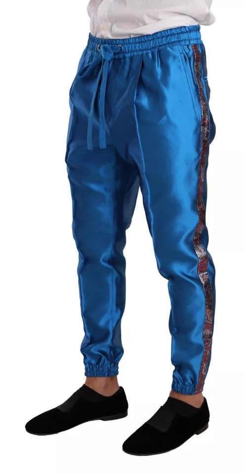 Dolce &amp; Gabbana – Blauer formeller 2-teiliger Anzug aus Jacquard-Seide