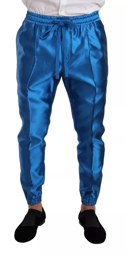 Dolce &amp; Gabbana – Blauer formeller 2-teiliger Anzug aus Jacquard-Seide