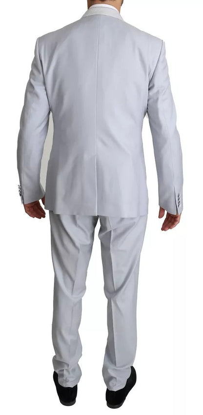 Dolce &amp; Gabbana Hellblauer 3-teiliger Anzug aus Wolle SICILIA