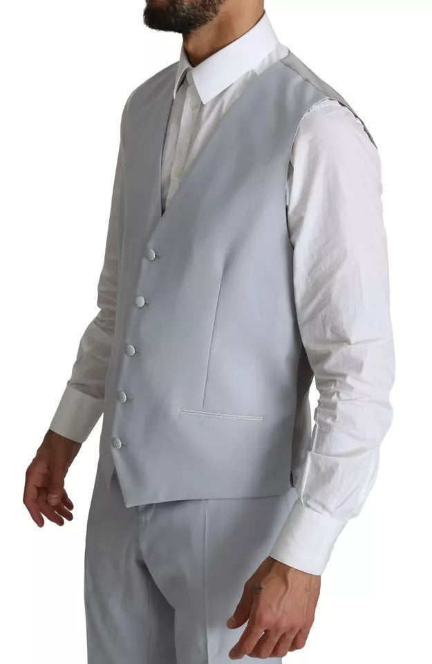 Dolce &amp; Gabbana Hellblauer 3-teiliger Anzug aus Wolle SICILIA