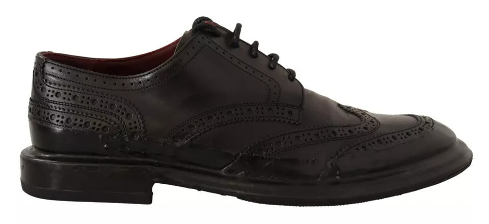 Dolce &amp; Gabbana – Derby-Schnürschuhe aus perforiertem Leder in Schwarz