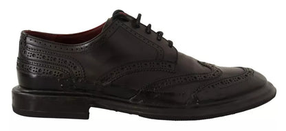 Dolce &amp; Gabbana – Derby-Schnürschuhe aus perforiertem Leder in Schwarz