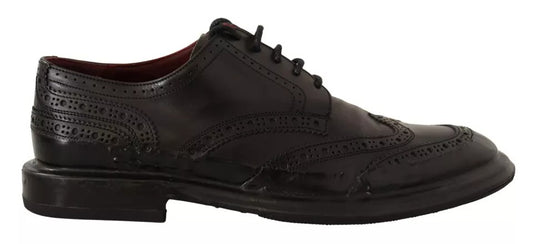 Dolce &amp; Gabbana – Derby-Schnürschuhe aus perforiertem Leder in Schwarz
