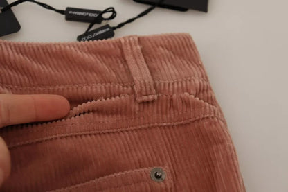 Dolce &amp; Gabbana – Rosafarbene Skinny-Jeans aus Baumwollcord