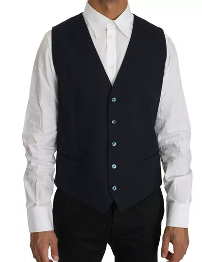 Dolce &amp; Gabbana – MARTINI – Blazerweste aus blauer Wolle, 2-teilig