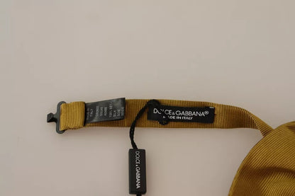 Dolce &amp; Gabbana – Fliege mit Schmetterlingsmotiv, 100 % Seide, Senfgelb