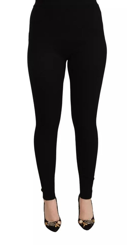 Dolce &amp; Gabbana – Schwarze Stretch-Strumpfhose mit hoher Taille