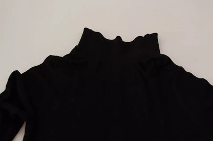 Dolce &amp; Gabbana – Schwarzer Rollkragenpullover in Slim Fit