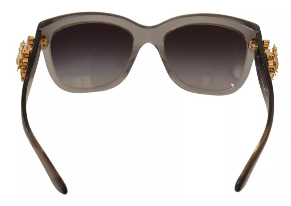 Dolce &amp; Gabbana DG 4247-BF Sonnenbrille aus Acetat mit transparenter Verzierung und Kristallen