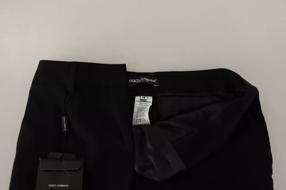 Dolce &amp; Gabbana – Karottenhose aus Wolle mit schwarzen und weißen Streifen