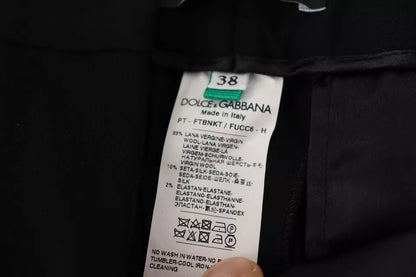 Dolce &amp; Gabbana – Karottenhose aus Wolle mit schwarzen und weißen Streifen