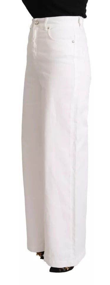 Dolce &amp; Gabbana – Weiße Bootcut-Jeans „MONICA“ aus Baumwolldenim