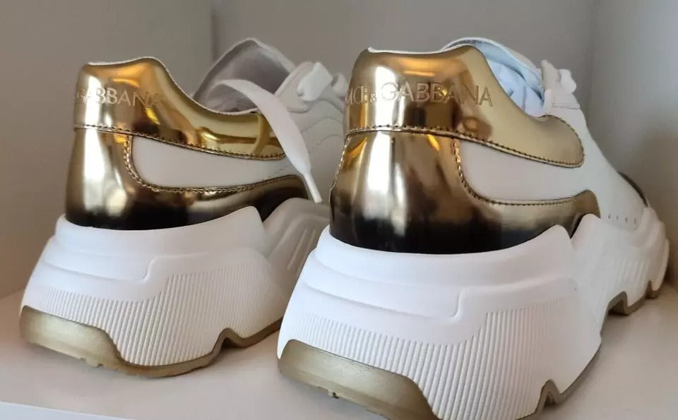 Dolce &amp; Gabbana DAYMASTER Sneakers aus Leder in Weißgold Herren Schuhe