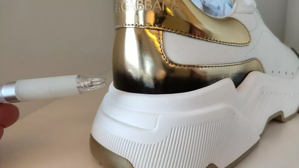 Dolce &amp; Gabbana DAYMASTER Sneakers aus Leder in Weißgold Herren Schuhe