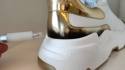 Dolce &amp; Gabbana DAYMASTER Sneakers aus Leder in Weißgold Herren Schuhe