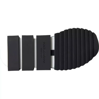 Dolce &amp; Gabbana Schwarz Weiß Logo Sorrento Herren Sneakers Schuhe