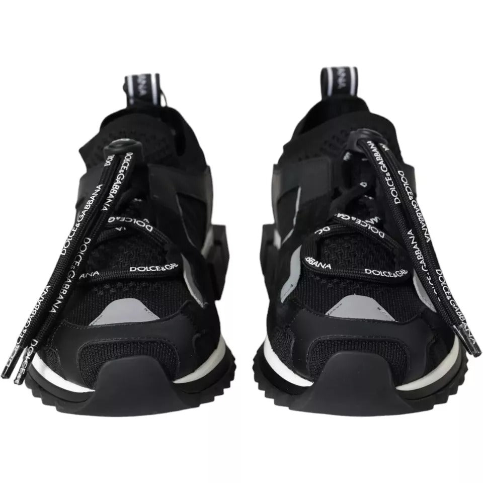 Dolce &amp; Gabbana Schwarz Weiß Logo Sorrento Herren Sneakers Schuhe
