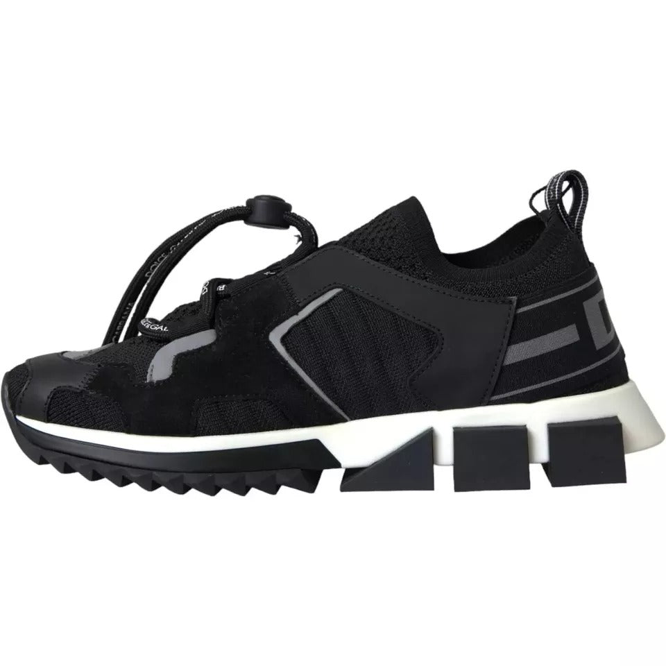 Dolce &amp; Gabbana Schwarz Weiß Logo Sorrento Herren Sneakers Schuhe