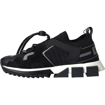 Dolce &amp; Gabbana Schwarz Weiß Logo Sorrento Herren Sneakers Schuhe