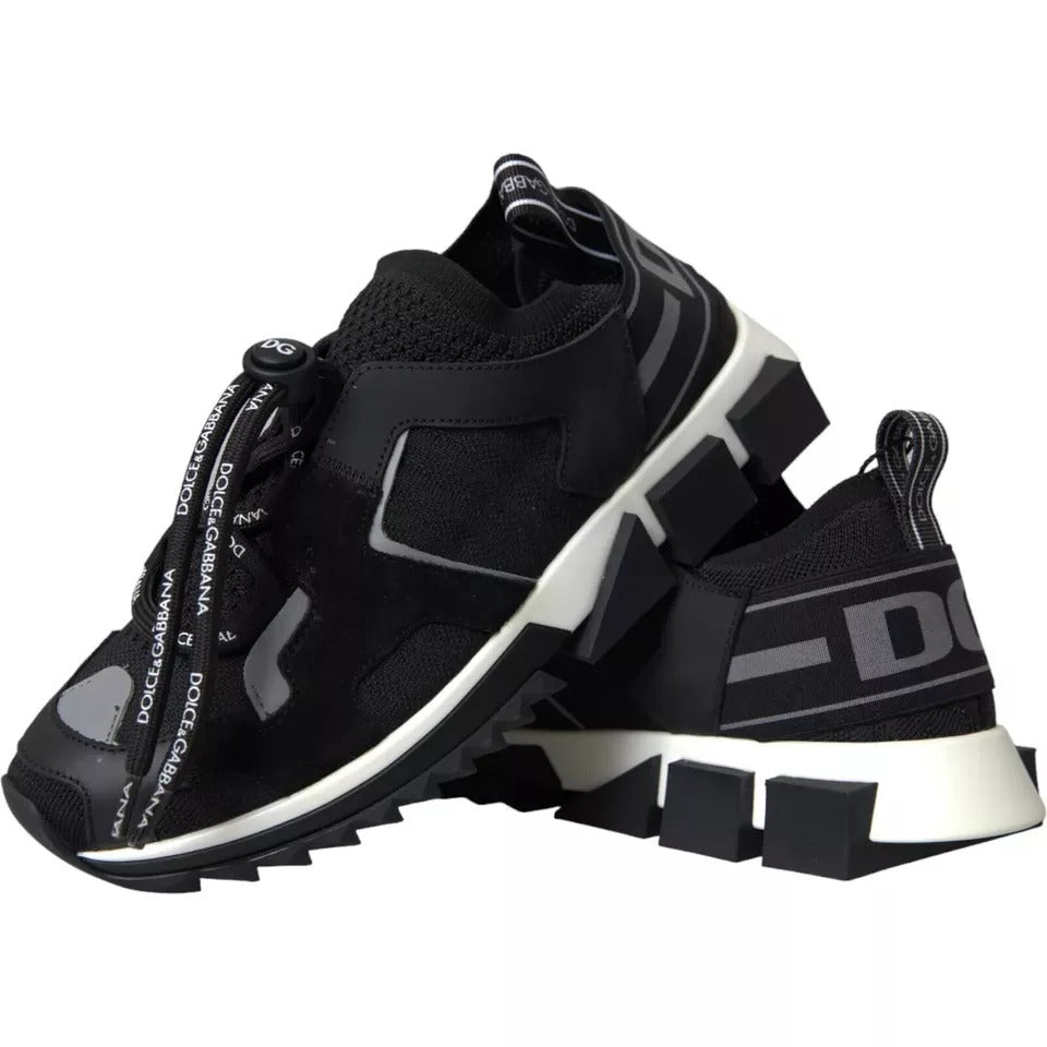 Dolce &amp; Gabbana Schwarz Weiß Logo Sorrento Herren Sneakers Schuhe