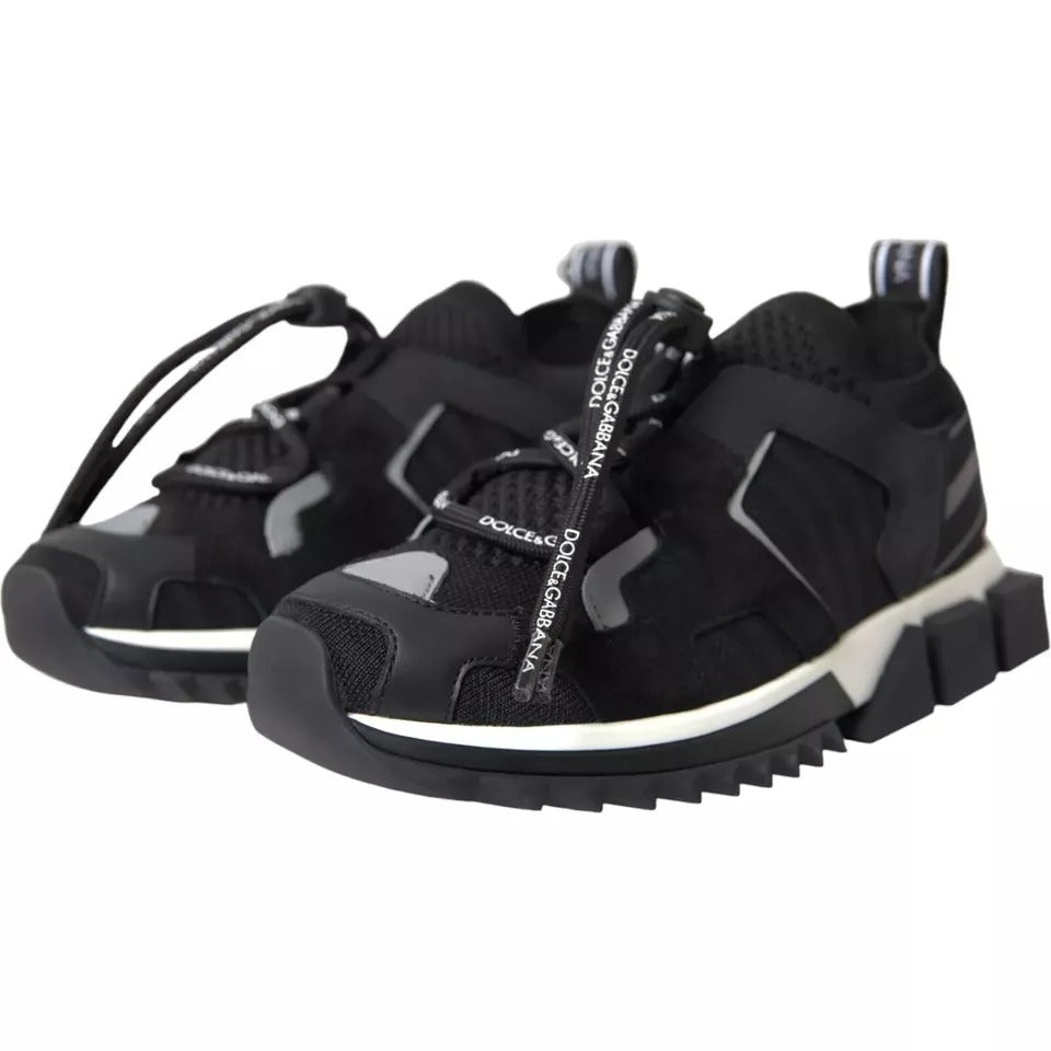 Dolce &amp; Gabbana Schwarz Weiß Logo Sorrento Herren Sneakers Schuhe