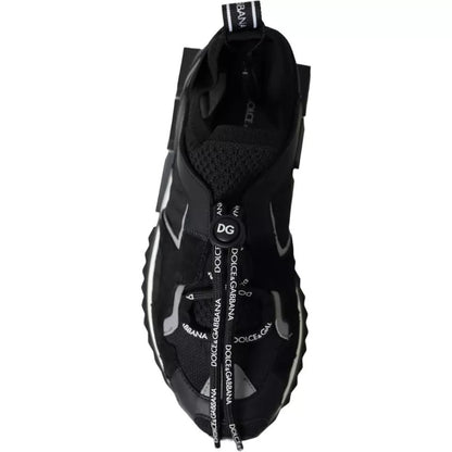 Dolce &amp; Gabbana Schwarz Weiß Logo Sorrento Herren Sneakers Schuhe