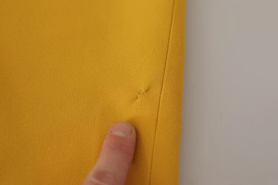 Dolce &amp; Gabbana – Ärmelloses Etui-Midikleid aus gelber Viskose