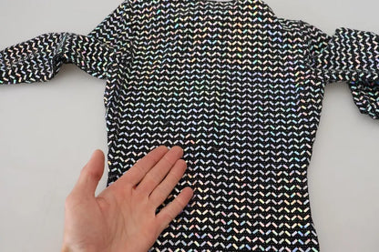 Dolce &amp; Gabbana – Schwarzes, verziertes, figurbetontes Minikleid aus Nylon