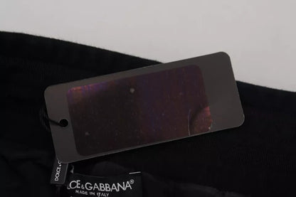 Dolce &amp; Gabbana – Schwarze Skinny-Jogginghose aus Baumwolle