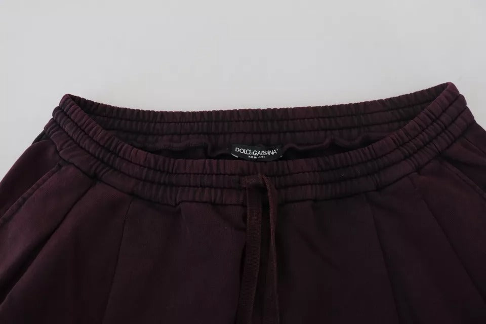 Dolce &amp; Gabbana Bordeaux Baumwoll-Cargo-Jogginghose