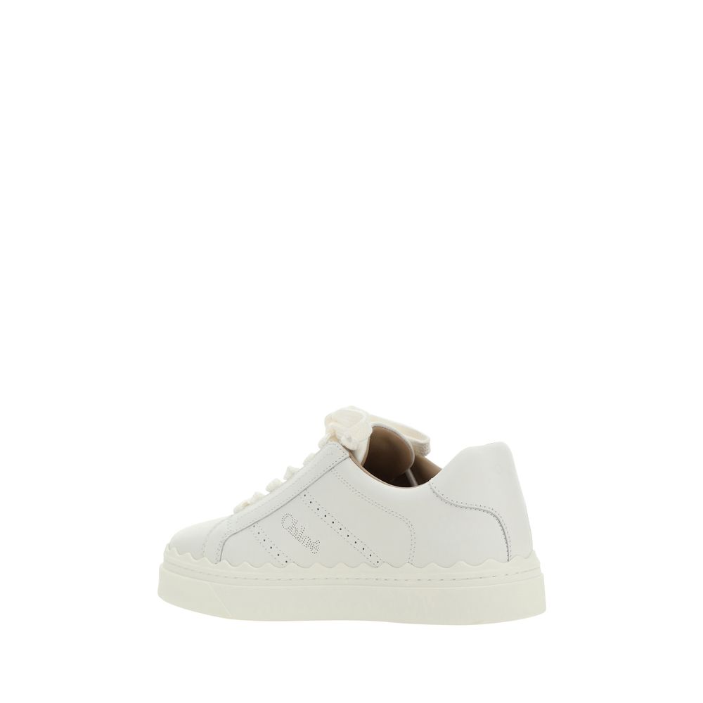 Chloé Sneaker aus weißem Kalbsleder, Modell Bos Taurus, niedriger Schaft.