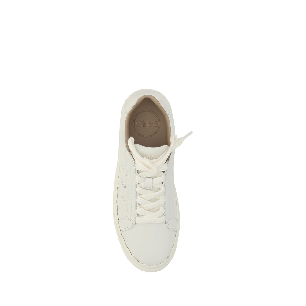 Chloé Sneaker aus weißem Kalbsleder, Modell Bos Taurus, niedriger Schaft.