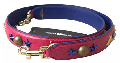 Dolce &amp; Gabbana – Schultergurt aus exotischem Leder mit Nieten in Rosa