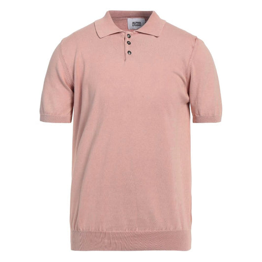 Alpha Studio Poloshirt aus rosa Baumwolle