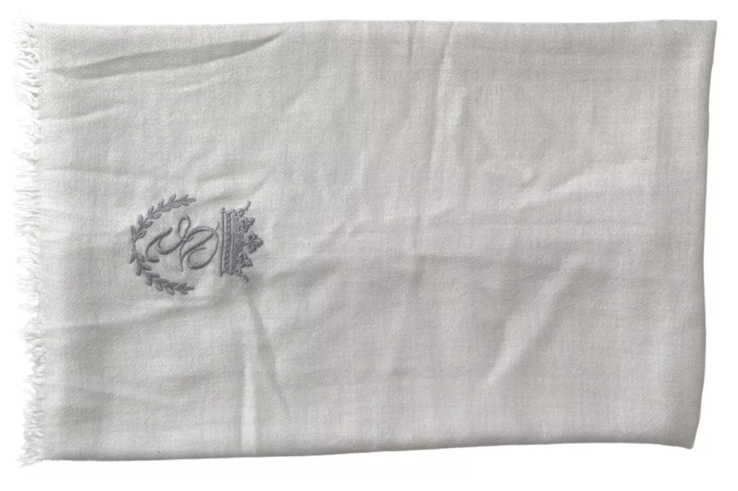 Dolce &amp; Gabbana – Grauer Kaschmir-Wickelschal mit Fransen