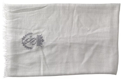 Dolce &amp; Gabbana – Grauer Kaschmir-Wickelschal mit Fransen