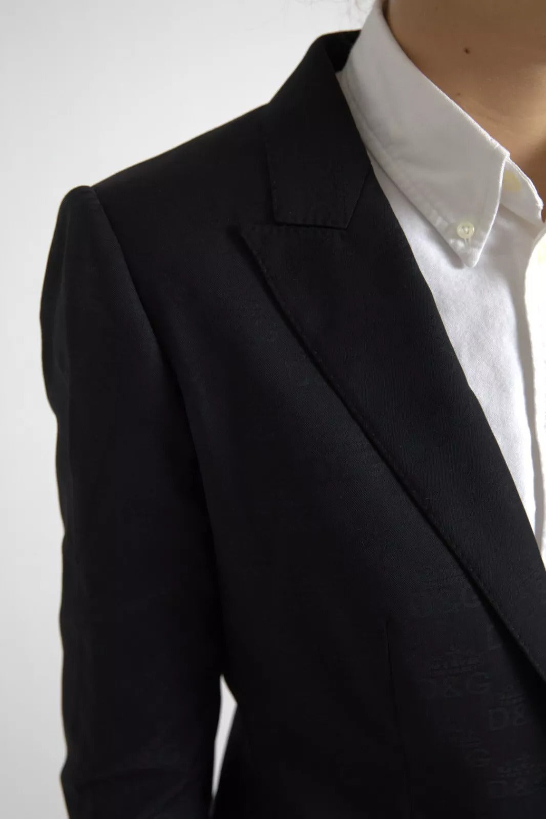 Dolce &amp; Gabbana Schwarzer Langarmmantel Blazerjacke