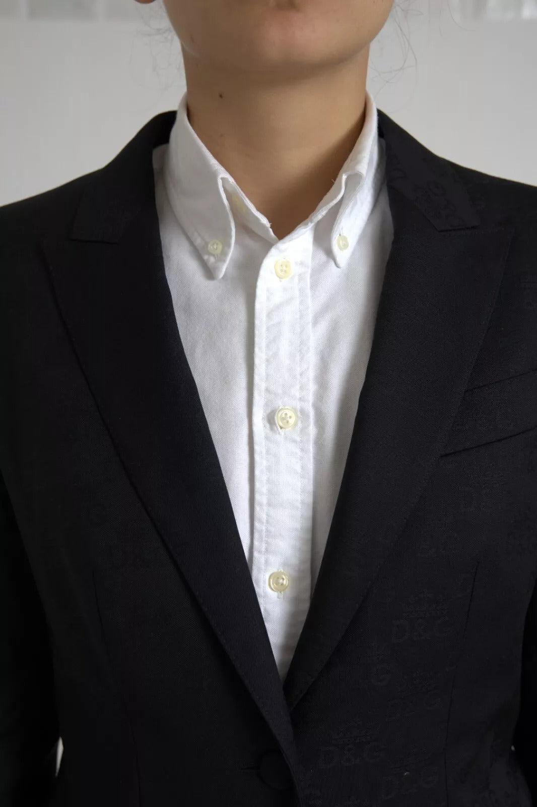 Dolce &amp; Gabbana Schwarzer Langarmmantel Blazerjacke