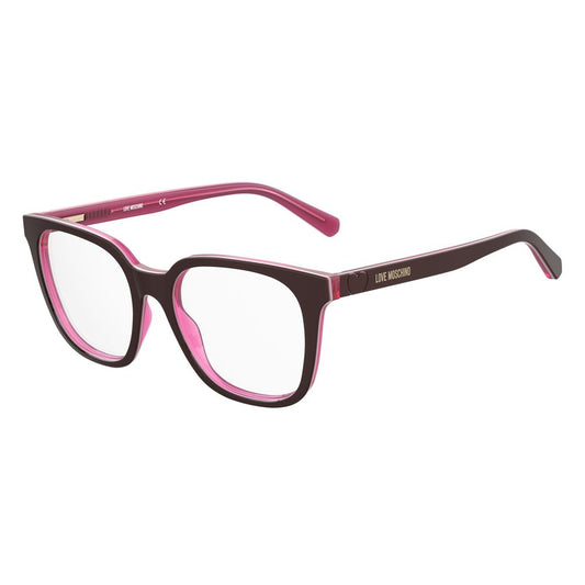 Love Moschino Burgunderfarbene Acetat-Brille (Gestell)