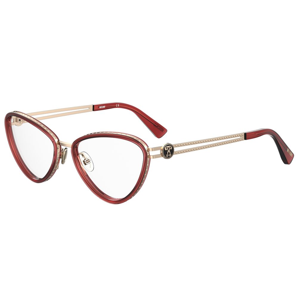 Moschino Burgunderfarbene Metallbrille (Gestell)