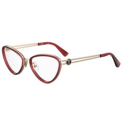Moschino Burgunderfarbene Metallbrille (Gestell)