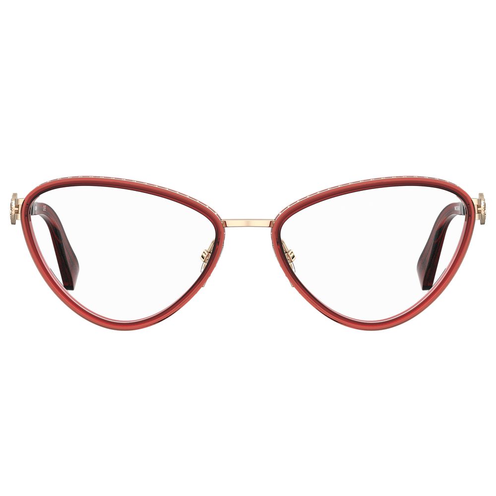 Moschino Burgunderfarbene Metallbrille (Gestell)