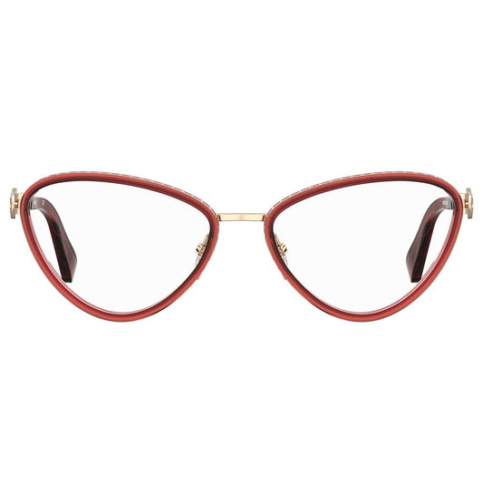 Moschino Burgunderfarbene Metallbrille (Gestell)