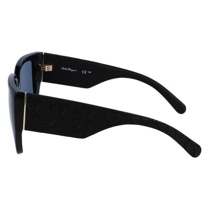 Ferragamo – Schwarze Sonnenbrille mit Bio-Injektion