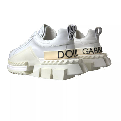 Dolce &amp; Gabbana Super Queen Damen-Sneakers aus weißem Leder