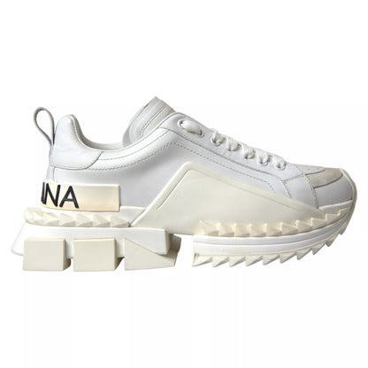 Dolce &amp; Gabbana Super Queen Damen-Sneakers aus weißem Leder