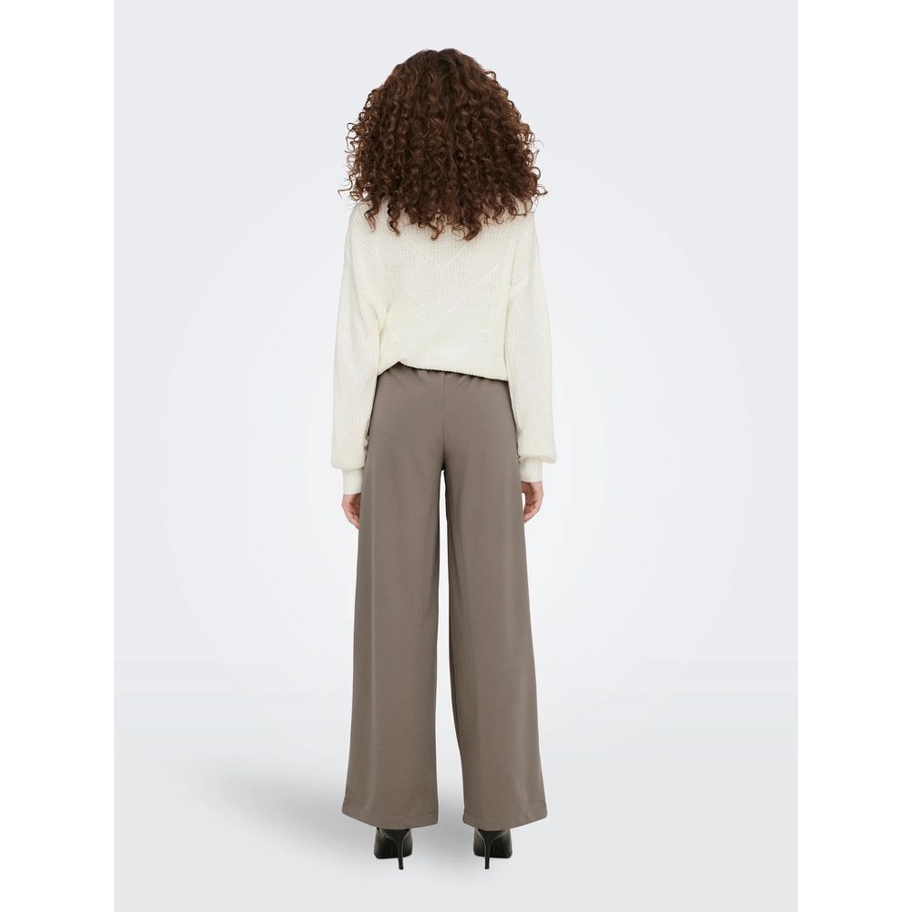 Jacqueline De Yong Brown Polyester Casual Pants