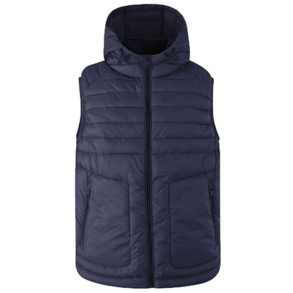 Yes Zee – Ärmellose Jacke aus blauem Nylon